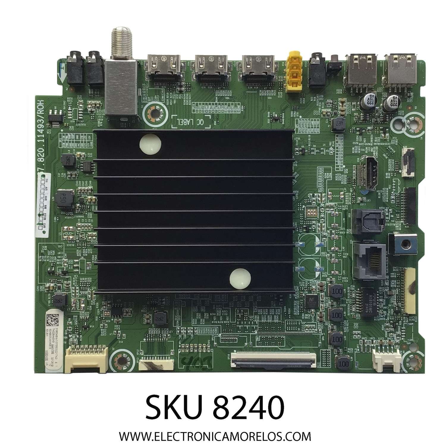 MAIN PARA TV HISENSE / NUMERO DE PARTE 319534 / RSAG7.820.11493/ROH / 321261B / 3TE60G2217A2 / 319534B / 50A66GUA/M0519 / PANEL HD500Y3U53-T0L8/S1/FJ/GM/ROH / DISLPAY T500QVN04.1 / MODELO 50U6H	
